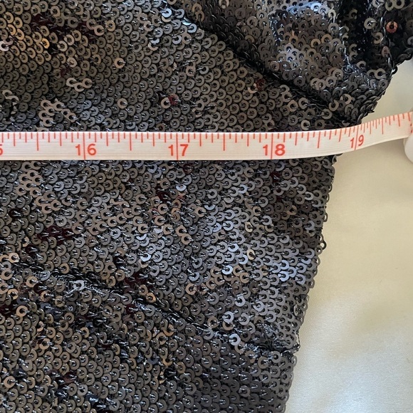 Calvin Klein Jet Black Polyester Sequin Mini Dress sz 14 - Picture 6 of 11